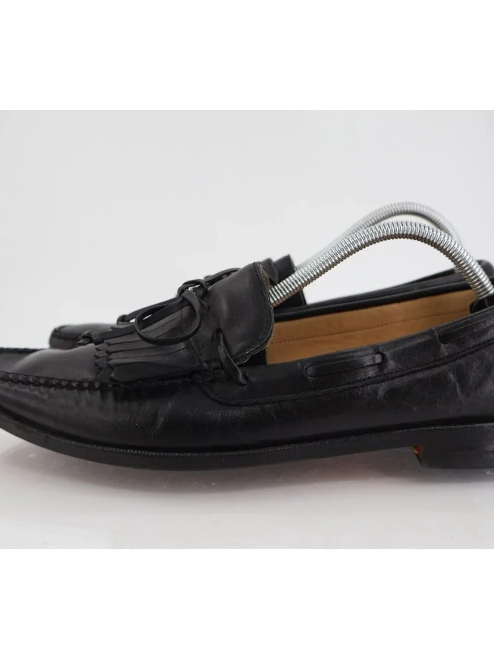 Allen Edmonds Alton Loafers Men's Size 11.5 B Black Leather Kittie Bow Tie Shoe
